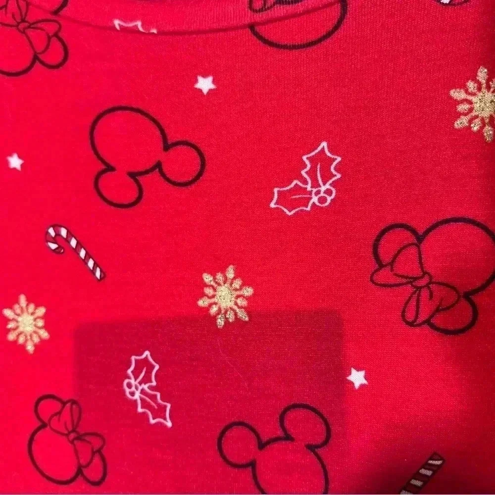 Disney Sleepwear Red Christmas Prints Long Sleeve Size 8 - Picture 5 of 7